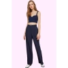 Kadın Wide Leg Pantolon Yüksek Bel Geniş Paça Krep Kumaş Koleksiyonu Günlük Kullanım