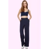 Kadın Wide Leg Pantolon Yüksek Bel Geniş Paça Krep Kumaş Koleksiyonu Günlük Kullanım