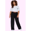 Kadın Wide Leg Pantolon Yüksek Bel Örme Kumaş Günlük Hafta Sonu Yaz Aylarının Vazgeçilmezi
