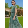 Kadın Yazlık Astarlı Kemerli Midi Elbise Şifon Kumaş A Kesim Modern Stil Trend Tasarım Özel Tasarım