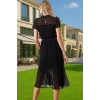Kadın Yazlık Astarlı Kemerli Midi Elbise Şifon Kumaş A Kesim Modern Stil Trend Tasarım Özel Tasarım