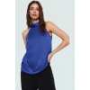Kadın Yazlık Bluz Halter Yaka Pilise Dokuma Regular Kalıp Polyester Kumaş