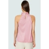 Kadın Yazlık Bluz Halter Yaka Pilise Dokuma Regular Kalıp Polyester Kumaş
