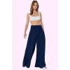 Kadın Yazlık Crinkle Dokuma Geniş Paça Pantolon Rahat ve Şık Günlük Kullanım Modern Tasarım