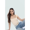 Kadın Yazlık Crop Bluz %100 Polyester Fitted Kalıp Kare Yaka Dayanıklı Malzeme Mükemmel Uyum