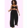 Kadın Yazlık Geniş Paça Pantolon Viskoz Polyester Büyük Beden Günlük Kullanım Modern Tasarım