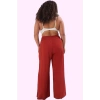 Kadın Yazlık Geniş Paça Pantolon Viskoz Polyester Büyük Beden Günlük Kullanım Modern Tasarım