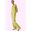 Kadın Yazlık Keten Wide Leg Pantolon Yüksek Bel Düz Desen Günlük Stil Yaz Aylarının Vazgeçilmezi