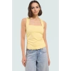 Kadın Yazlık Kolsuz Bluz Pamuklu Rahat Kare Yaka Premium Kalite Modern Stil