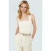 Kadın Yazlık Kolsuz Bluz Pamuklu Rahat Kare Yaka Premium Kalite Modern Stil
