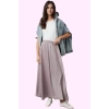 Kadın Yazlık Maxi Etek; Renk Saten Dokuma Kemerli Relaxed Fit Günlük Kullanım Modern Tasarım