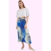 Kadın Yazlık Midi Etek Queen Crep Dokuma Batik Desenli Günlük Kullanım Yaz Aylarının Vazgeçilmezi