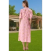 Kadın Yazlık Midi Gömlek Elbise Animal Desenli Viskoz Kumaş Rahat Kalıp Modern Stil Seçkin Malzeme