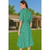 Kadın Yazlık Midi Gömlek Elbise Animal Desenli Viskoz Kumaş Rahat Kalıp Modern Stil Seçkin Malzeme