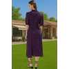 Kadın Yazlık Midi Gömlek Elbise Animal Desenli Viskoz Kumaş Rahat Kalıp Modern Stil Seçkin Malzeme