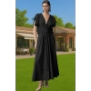 Kadın Yazlık Poplin Abiye Elbise 3D Çiçek Detay Midi Boy Modern Stil Zarifane Tasarım