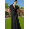 Kadın Yazlık Poplin Abiye Elbise 3D Çiçek Detay Midi Boy Modern Stil Zarifane Tasarım
