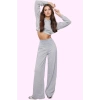 Kadın Yazlık Yüksek Bel Geniş Paça Pantolon Rahat Örme Kumaş Casual Stil Dayanıklı Malzeme