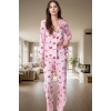 Kadın Yılbaşı Desenli Pamuklu Pijama Takımı Konforlu Kesim Yüksek Kalite Profesyonel Görünüm