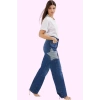 Kadın Yıldız Detaylı Denim Pantolon Pamuk Günlük ve Rahat Kullanım Yaz Aylarının Vazgeçilmezi