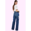 Kadın Yıldız Detaylı Denim Pantolon Pamuk Günlük ve Rahat Kullanım Yaz Aylarının Vazgeçilmezi