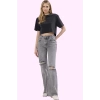 Kadın Yırtık Detaylı Geniş Paça Uzun Boy Denim Jean Günlük Stil Yaz Aylarının Vazgeçilmezi