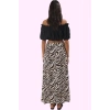 Kadın Yırtmaçlı Sarong Zebra Desenli Etek Viskoz Kuşak Detayı Günlük Şıklık Modern Tasarım