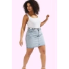Kadın Yüksek Bel A Line Denim Etek Pamuklu Günlük Kombinler İçin Yaz Aylarının Vazgeçilmezi