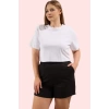 Kadın Yüksek Bel Boru Paça Örme Kısa Şort Rahat Günlük Stil Hafta Sonu Yaz Aylarının Vazgeçilmezi