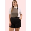 Kadın Yüksek Bel Boru Paça Örme Kısa Şort Rahat Günlük Stil Hafta Sonu Yaz Aylarının Vazgeçilmezi