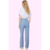 Kadın Yüksek Bel Boru Paça Pantolon; Dokuma Uzun Boy Casual Stil Yaz Aylarının Vazgeçilmezi