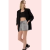 Kadın Yüksek Bel City Short Denim Şort Düz Desen Regular Boy Pamuklu Günlük Kullanım Hafta Sonu