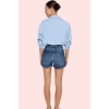 Kadın Yüksek Bel City Short Denim Şort Düz Desen Regular Boy Pamuklu Günlük Kullanım Hafta Sonu