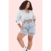 Kadın Yüksek Bel Denim Şort Yırtık Detaylı Rahat Günlük Kombinler Yaz Aylarının Vazgeçilmezi