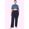 Kadın Yüksek Bel Geniş Paça Dokuma Pantolon Fermuarlı Casual Günlük Yaz Aylarının Vazgeçilmezi