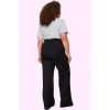 Kadın Yüksek Bel Geniş Paça Örme Pantolon Düz Desen Rahat Günlük Yaz Aylarının Vazgeçilmezi
