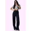 Kadın Yüksek Bel Geniş Paça Pantolon Wide Leg İnterlok Yazlık Günlük Şıklık Modern Tasarım