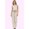 Kadın Yüksek Bel Geniş Paça Pantolon; Wide Leg Kalıp; Yazlık Casual Stil Dayanıklı Malzeme
