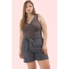 Kadın Yüksek Bel Geniş Paça Şort Regular Büyük Beden Casual Günlük Kullanım Modern Tasarım