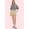 Kadın Yüksek Bel Kısa Şort Geniş Paça Pamuk City Short Model Günlük Kullanım Modern Tasarım