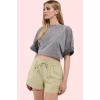 Kadın Yüksek Bel Kısa Şort Geniş Paça Pamuk City Short Model Günlük Kullanım Modern Tasarım