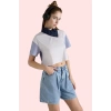Kadın Yüksek Bel Pileli Denim Bermuda Şort Pamuk Yaz Aylarının Vazgeçilmezi Günlük Kullanım