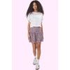 Kadın Yüksek Bel Skater Mini Etek Çiçek Desen Örme Kumaş Yazlık Yaz Aylarının Vazgeçilmezi