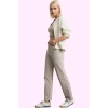 Kadın Yüksek Bel Straight Fit Pantolon Pamuk Gabardin Kumaş Günlük Kullanım Modern Tasarım