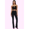 Kadın Yüksek Bel Uzun Boy Flare Jean Denim Günlük Kombinler Hafta Sonu Yaz Aylarının Vazgeçilmezi