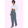Kadın Yüksek Bel Wide Leg Pantolon Casual Dokuma Kumaş Günlük Hafta Sonu Dayanıklı Malzeme
