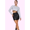 Kadın Yüksek Belli Mini Etek Casual Stil Cep Detaylı Örme Kumaş Yaz Aylarının Vazgeçilmezi