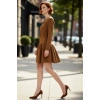 Kadınların Kışlık Kemerli Süet Dokuma Mini Elbisesi Skater Kalıbıyla Gün Boyu Rahatlık Sunar
