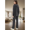 Kapüşonlu Uzun Kollu Pijama Takımı Polyester Pamuk Karışımı Rahat Yüksek Kalite Ve Şık