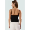 Kare Yaka Dantelli Detaylı Fitted Örme Bluz Yazlık Kaliteli İşçilik Rahat Ve Şık Özel Tasarım